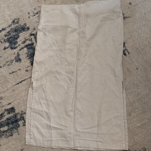 Zara 100% linen  skirt with side slits  XXL
